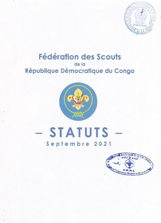 Statuts et le Règlement Organique 2021 de la Fédération des Scouts de la République Démocratique du Congo (FESCO)